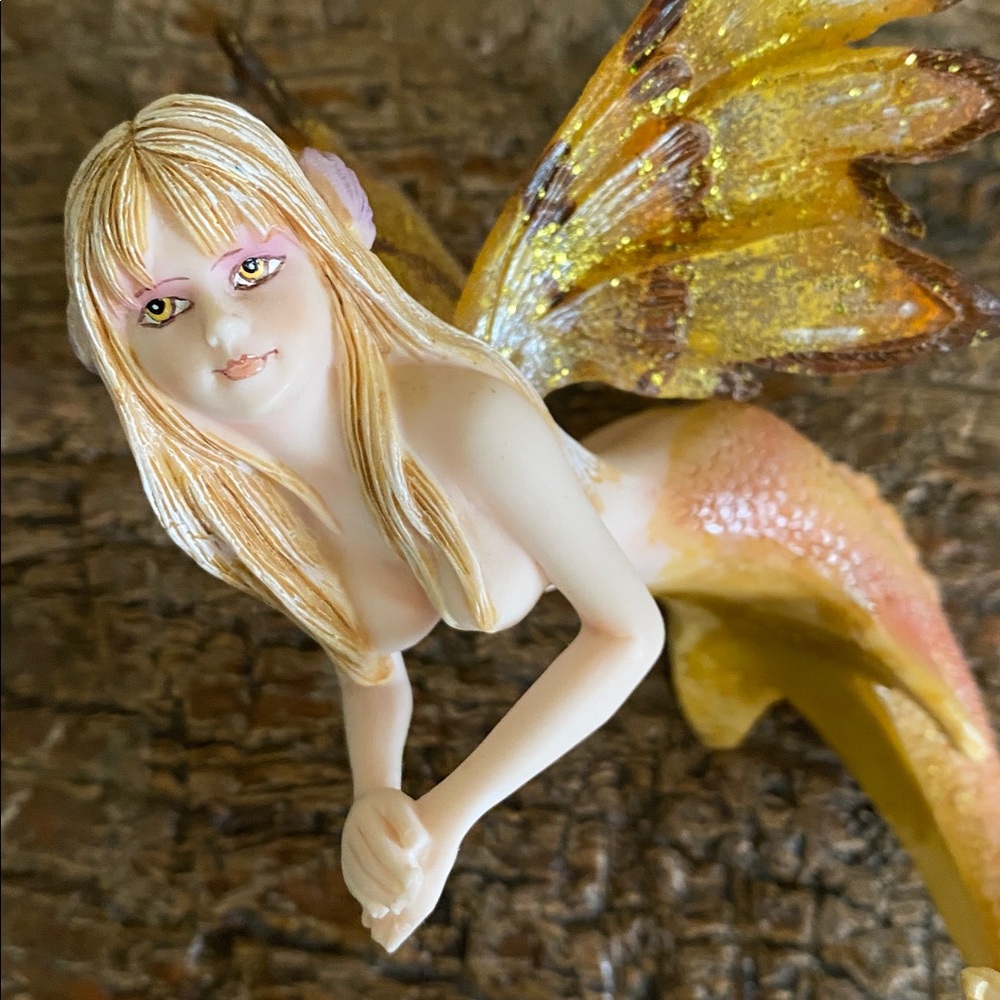 🧜‍♀️Rare Vintage🧜‍♀️Mermaid Fairy On Glass Ball - Picture 13 of 15